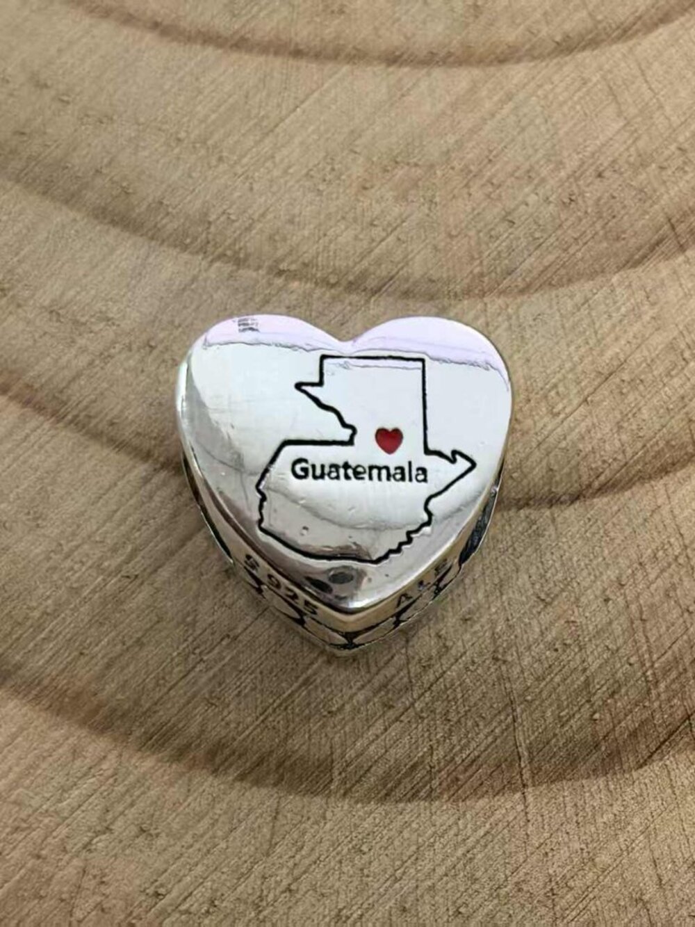 Pandora Guatemala Exclusive Travel Heart Charm Pendant, S925 Silver Jewelry